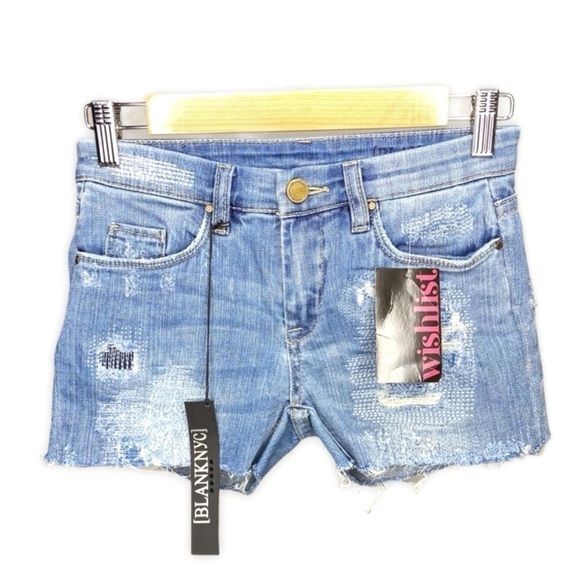 Blank NYC Jean Shorts “Bits And Pieces” Denim Size 25 = 2 nyc cutoff New NWT - Picture 1 of 8